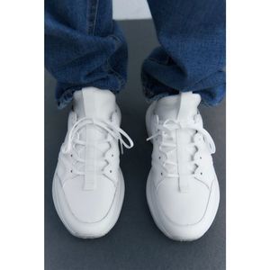 Zara Leather Running Shoes White Size 39